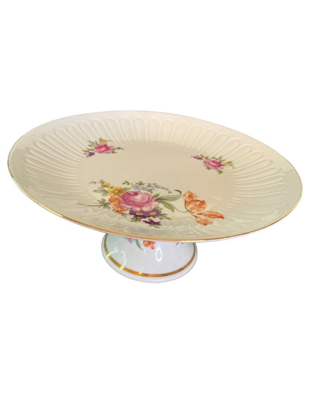 Vintage German Cake Pie Plate Stand Graf Hennenberg Porzellan 1777 German 11"